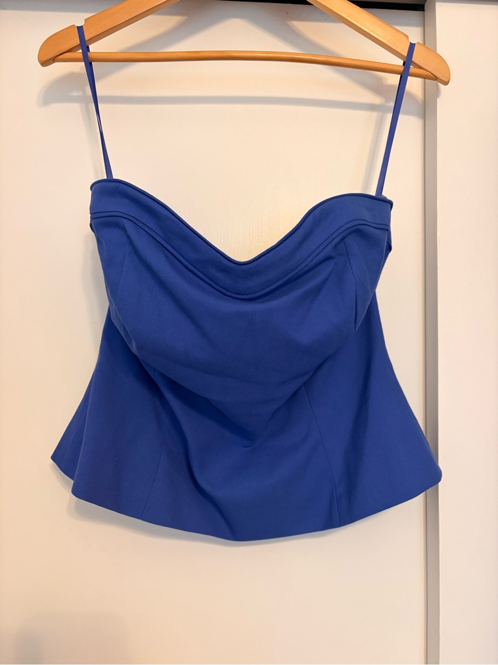 Cobalt Strapless Peplum Bustier and Pants Set